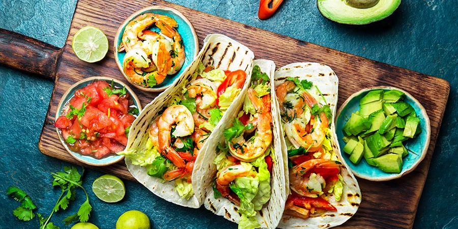 bigstock-Shrimps-Tacos-With-Salsa-Vege-241652656